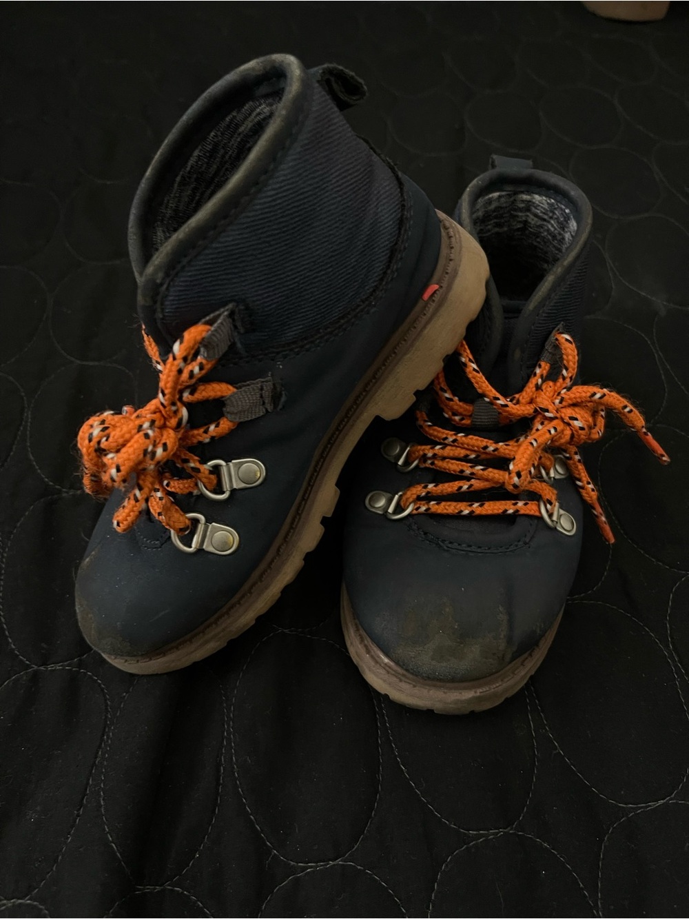 Carter's Navy Boots with Orange Laces